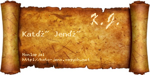 Kató Jenő névjegykártya